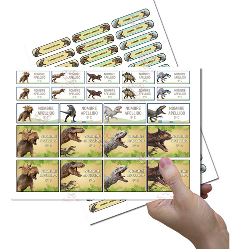 Kit Imprimible Dinosaurios Etiquetas Escolares Personalizado