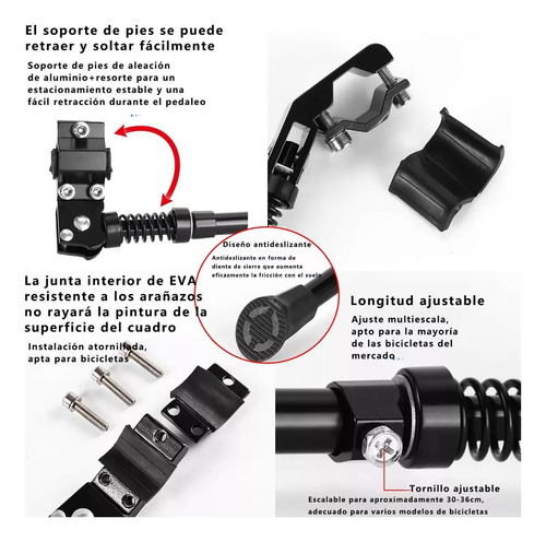 Ajustable Bicicleta Patas De Cabra Soporte Rueda Trasera