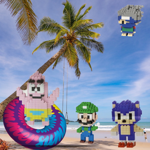 4 Kit Bloques Construcción Figuras Armables Rompecabezas 3d