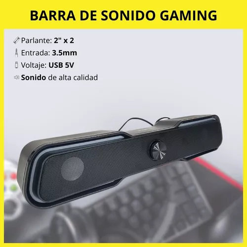 Barra De Sonido Gaming Parlante 2 X2 Led Rgb Pc Full