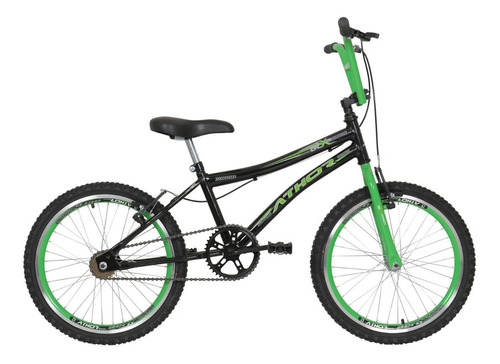 BMX infantil Athor Bikes ATX aro 20 freios v-brakes cor preto/verde