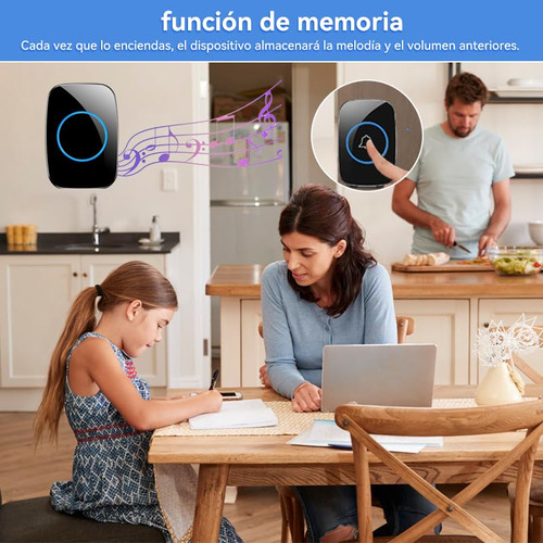 Timbre Inalámbrico Impermeable,kit De Timbre