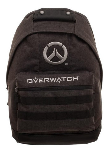 Mochila Bioworld Overwatch Color Negro Diseño de la tela Liso