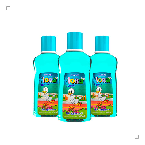 Kit 3 Deo Colônia Flora Nenen Lavanda Para Crianças 100ml