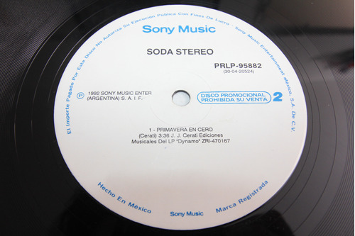 Vinilo Soda Stereo Primavera En Cero 1992 México Single 12 