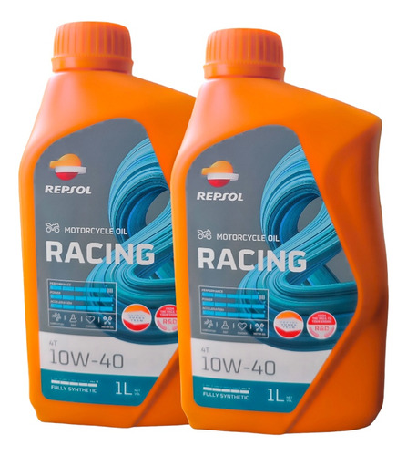 2 Lts Aceite 10w40 Moto Racing Full Sintético Repsol 4t