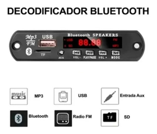 Imagem 3 de 5 de Placa Decodificador Usb P/ Caixa Ativa Mp3 Fm Aux Bluetooth