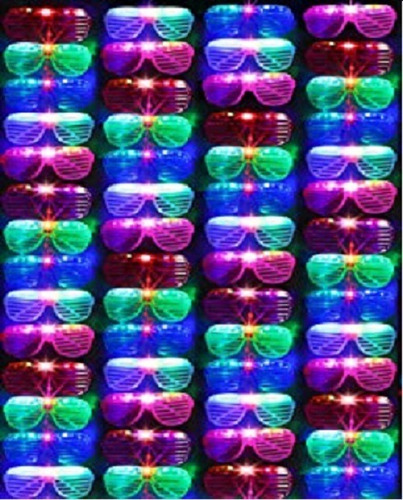 Imagen 2 de 10 de Anteojos Led Flogger Rayas Lentes Led Cotillon Luminoso X24