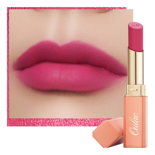 Oulac Lápiz Labial Mate Rosa Rosa Para Mujer, Lápiz Labial Y