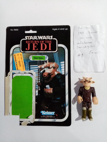 Star Wars Vintage Ree-yees 1983 #3 Kenner Taiwan Con Cartón