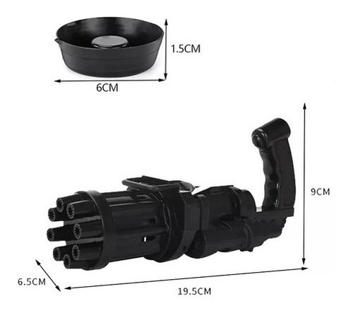 Imagen 7 de 9 de Burbujeros Electrico Estilo Gatling Color Negro Ltf Shop