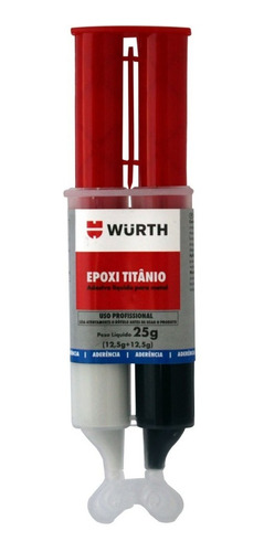 Adesivo Cola Epoxi Titanio Aço Ferro Cobre Metal - Wurth 