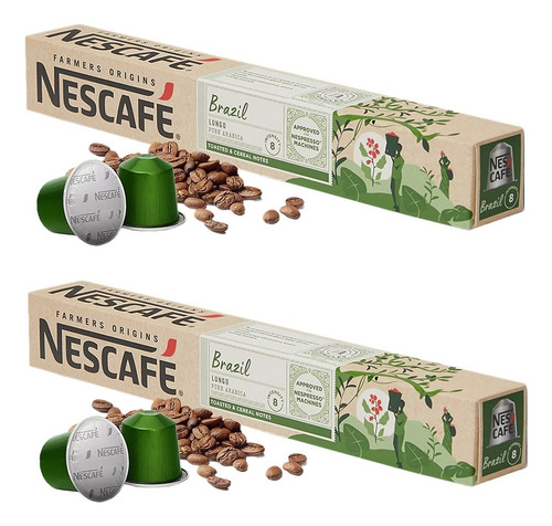 Café Nescafé Farmers Origins Brazil 20 Cápsulas 100% Arábica