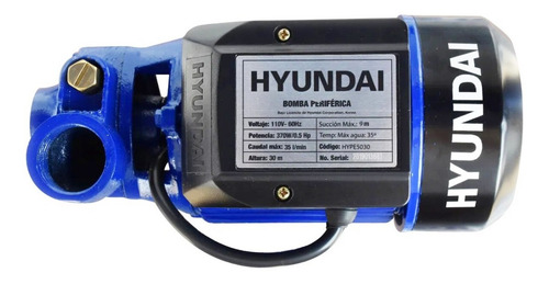 Imagen 3 de 5 de Bomba De Agua Silenciosa Cisterna Hyundai 1/2 Hp 110v 30mts