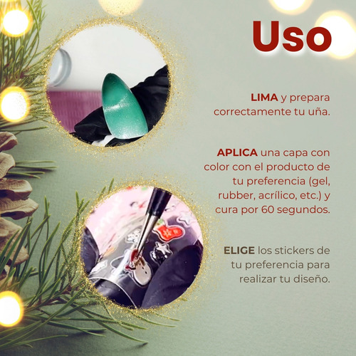 Stickers 3d Navidad Uñas +300 Pegatinas Decoración