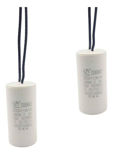 Pack 2pzas Capacitor Igoto 20 Uf Para Bombas De Agua