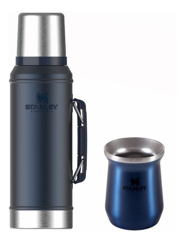 Set Mate + Termo Stanley 950ml - Azul - Originales Caja