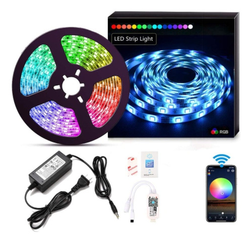 Kit Tira Led Rgb 5 Mts Wifi Control Remoto Google Home Alexa