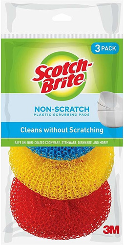 Scotch-brite No Cero De Plástico Esponjillas, 3 Estropajos