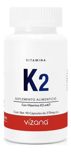 Vitamina K2 En Capsulas (90caps-370mg) Vizana Nutrition Sabor Sin Sabor