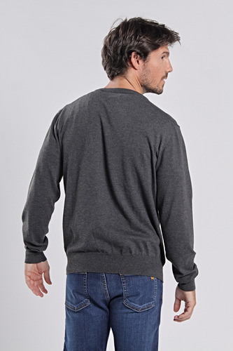 Sweater Escote En V Gris, Hombre. Bravo Jeans. T S Al 4xl