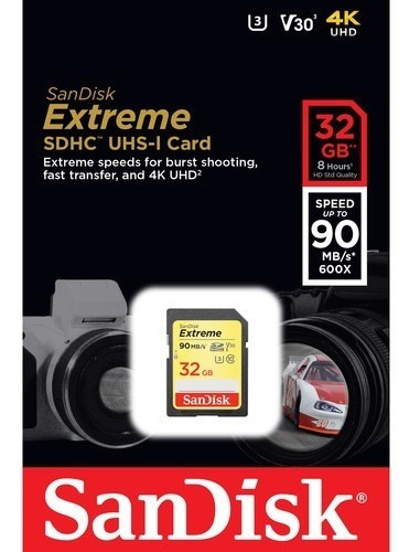 Cartão Sdhc Sd 32gb Sandisk Extreme 90mbs - V30 - Lacrado!!