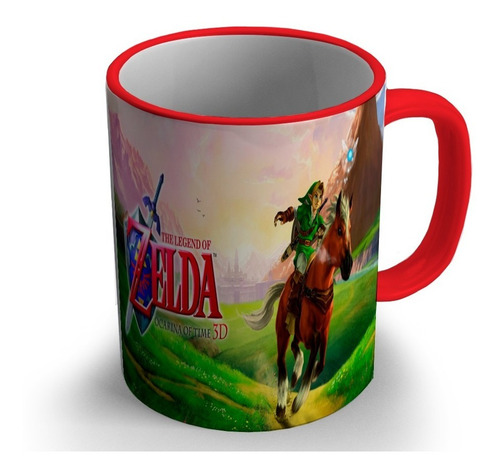 Taza Borde Color Rojo Tloz Ocarina Of Time Tloz-001b