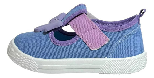 Zapato Tenis Para Niña Casual Con Moño Lila Bubble Gummers