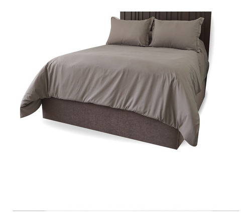 Funda Duvet Blanca Queen Size Microfibra Hotel Collection Color Taupe Diseño De La Tela Liso