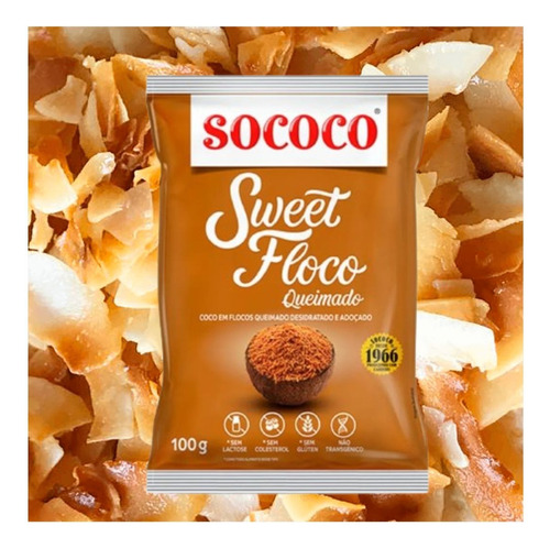 Kit C/3 Coco Ralado Sweet Floco Queimado 100g Sococo