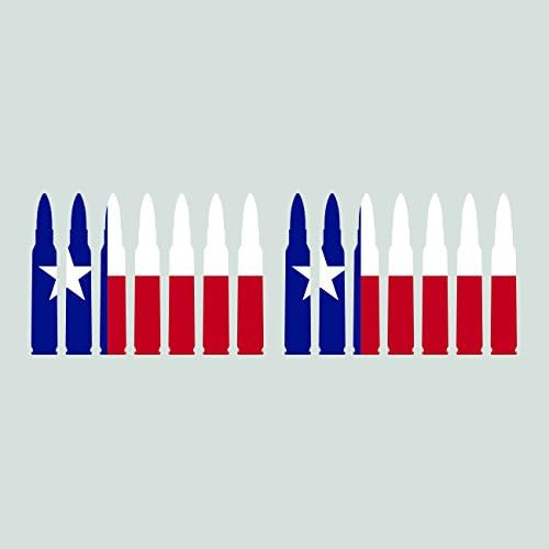 Paquete De Dos Calcomanías De Bala De Bandera De Texas, Muni