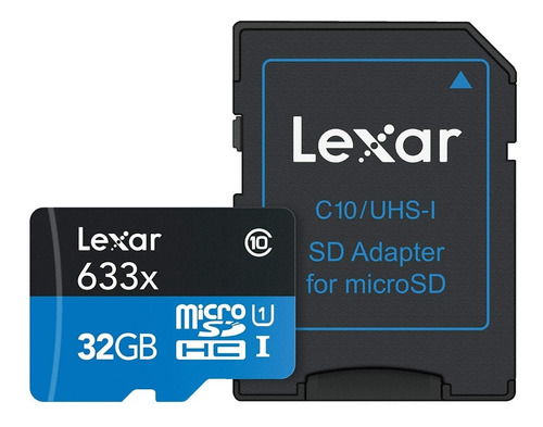 Memoria Lexar Micro Sdhc 633x 32gb 95mb C/adaptador Class10