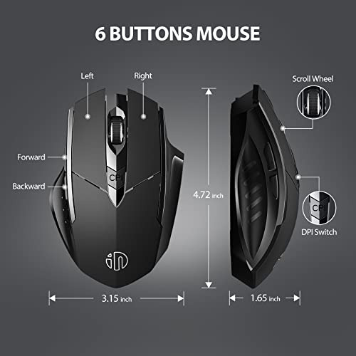 Ratón Inalámbrico Ergonómico Recargable 2.4g Con Receptor
