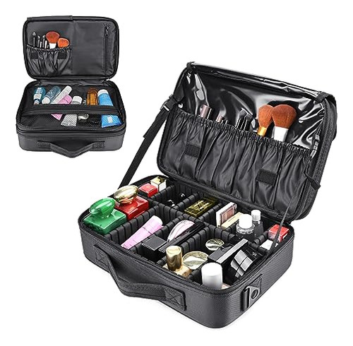 Bolsa De Maquillaje Portátil Con Divisores Ajustables