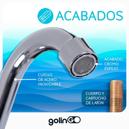 Llave Mezcladora Solvex Fregadero Acero Inoxidable Cromo