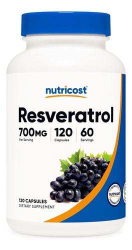 Resveratrol 700 mg com 120 cápsulas antioxidantes - Importe sabor sem sabor