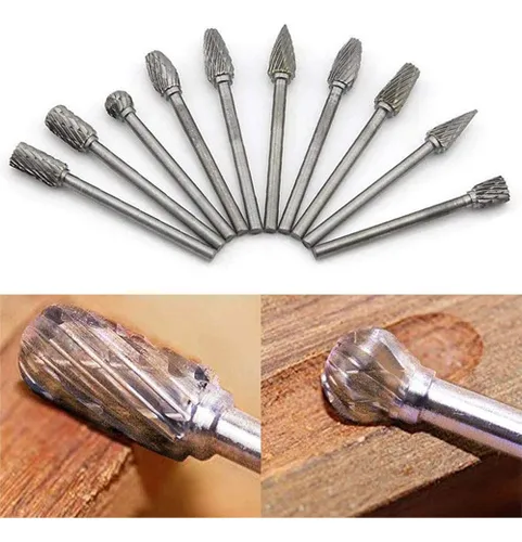 Kit Jogo 10 Fresas Lima Rotativa Metal Duro !