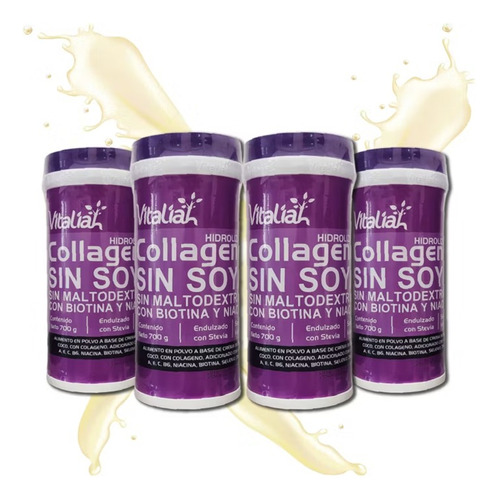 Colageno Vainilla Vitaliah X4 Uds - g a $64