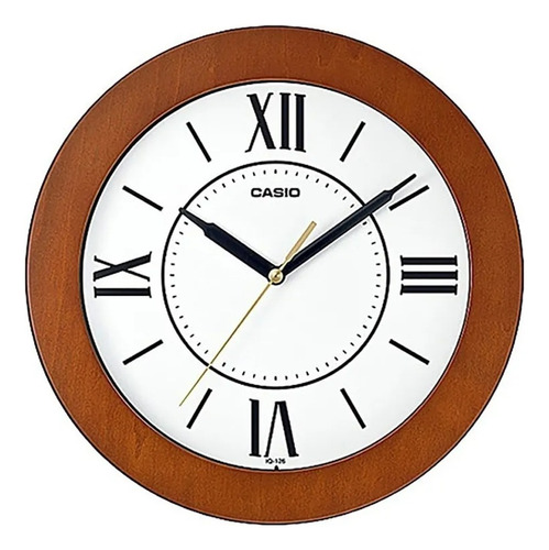 Reloj Pared Casio Iq-126-5b Romanos Color de la estructura Madera Color del fondo Blanco