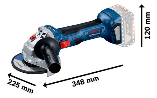 Amoladora angular inalámbrica Bosch Professional GWS 180-LI 06019H90E0 de Hz color azul 700 W 18 V
