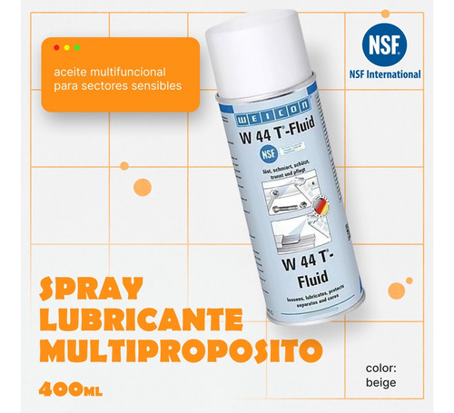 Spray Lubricante Multiproposito W44t Fluid 400 Ml Nsf Weicon