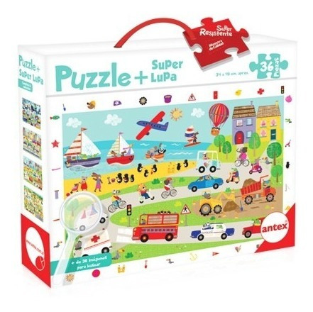 Puzzle + Súper Lupa 36 Pz- Ciudad - Antex 3033