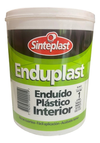 Enduplast: Enduido Plástico Interior 1 Litro. Sinteplast