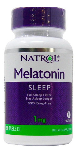 Natrol Melatonina 1 Mg | 90 Tabs |  Descanso & Relajación Sin sabor