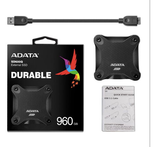 Imagen 3 de 5 de Disco Solido Externo Ssd Adata Asd600q 960 Gb