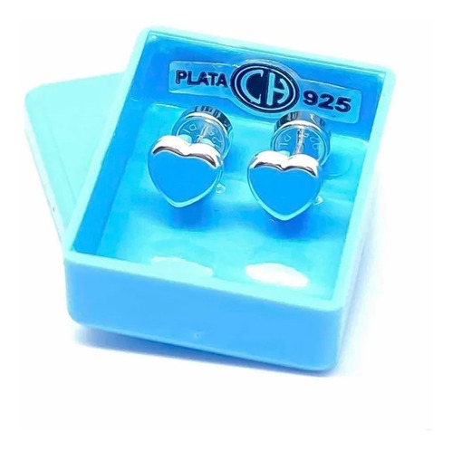 Imagen 1 de 5 de Aros Abridores Bebe Plata 925 Corazon Ch 079