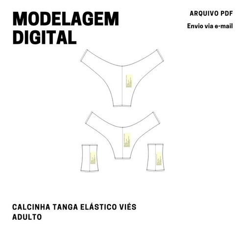 Imagem 3 de 5 de Molde Digital Tanga Elástico Viés Adulto