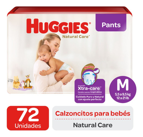 Pañales Huggies Natural Care Pants Bolson Grande 48 A 72 Uds