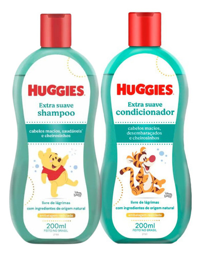  Kit Shampoo E Cond Infantil Huggies Extra Suave 200ml