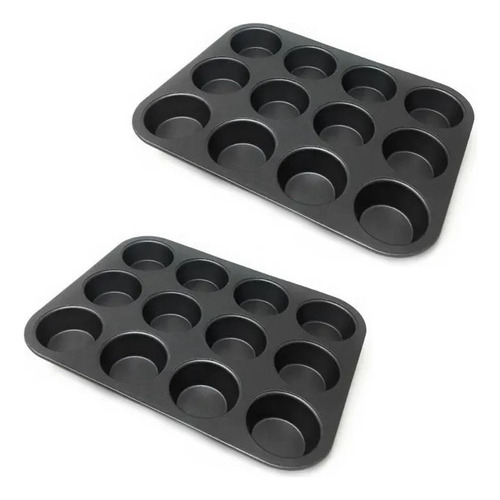 Pack X2 Moldes 12 Cupcakes Molde Cupcake Moldes Muffin Gris